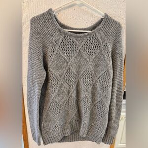 American Eagle Outfitters Charcoal Diamond Knit Sweater